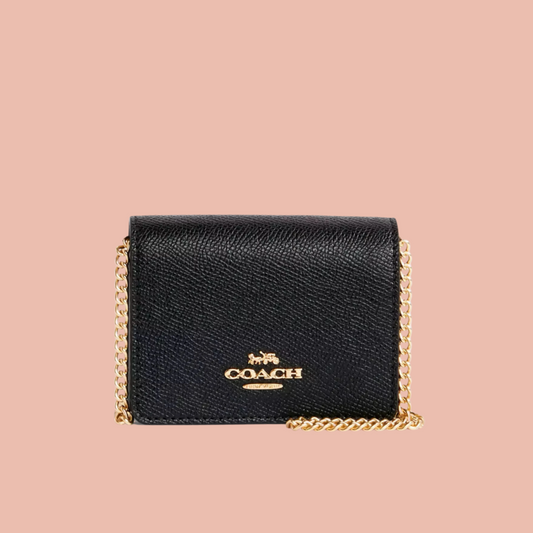 Coach Mini Wallet on Chain Leather