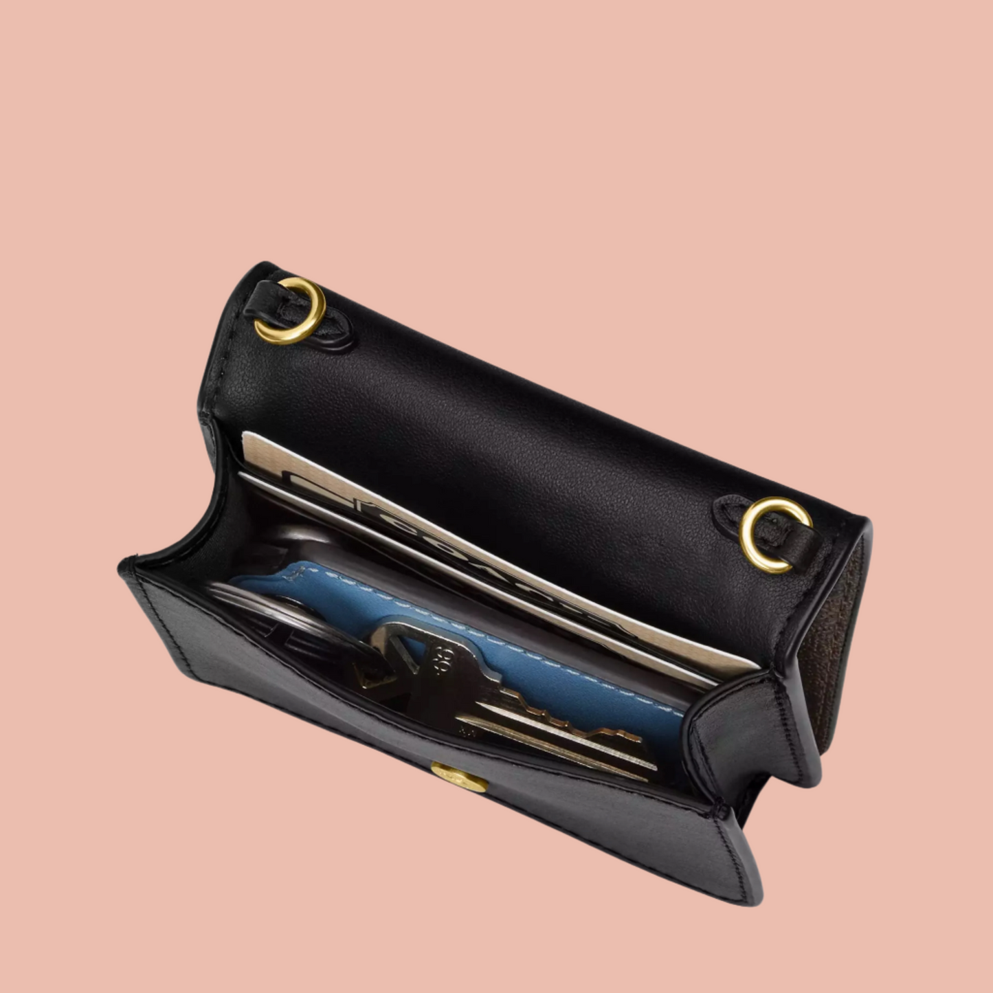Coach Mini Wallet on Chain Leather