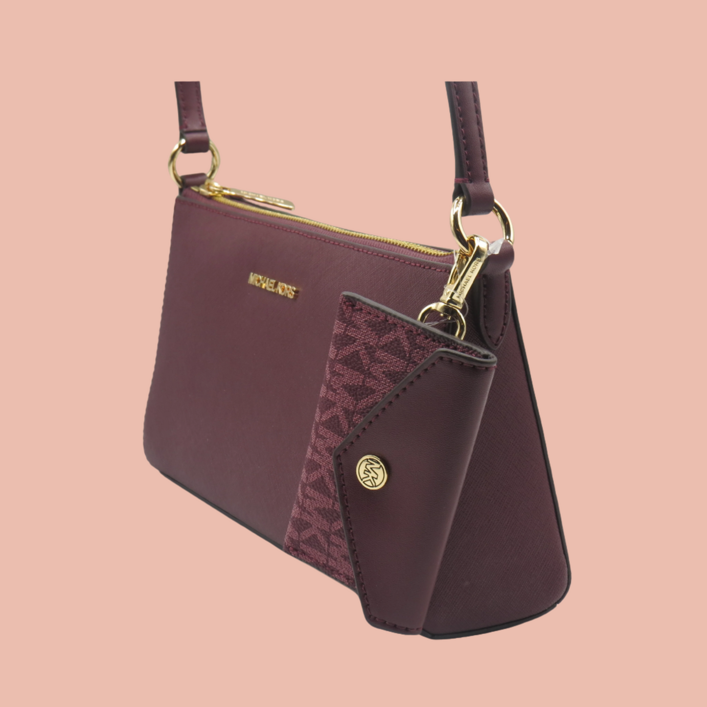 Michael Kors Shoulder Bag with Wallet Burgundy