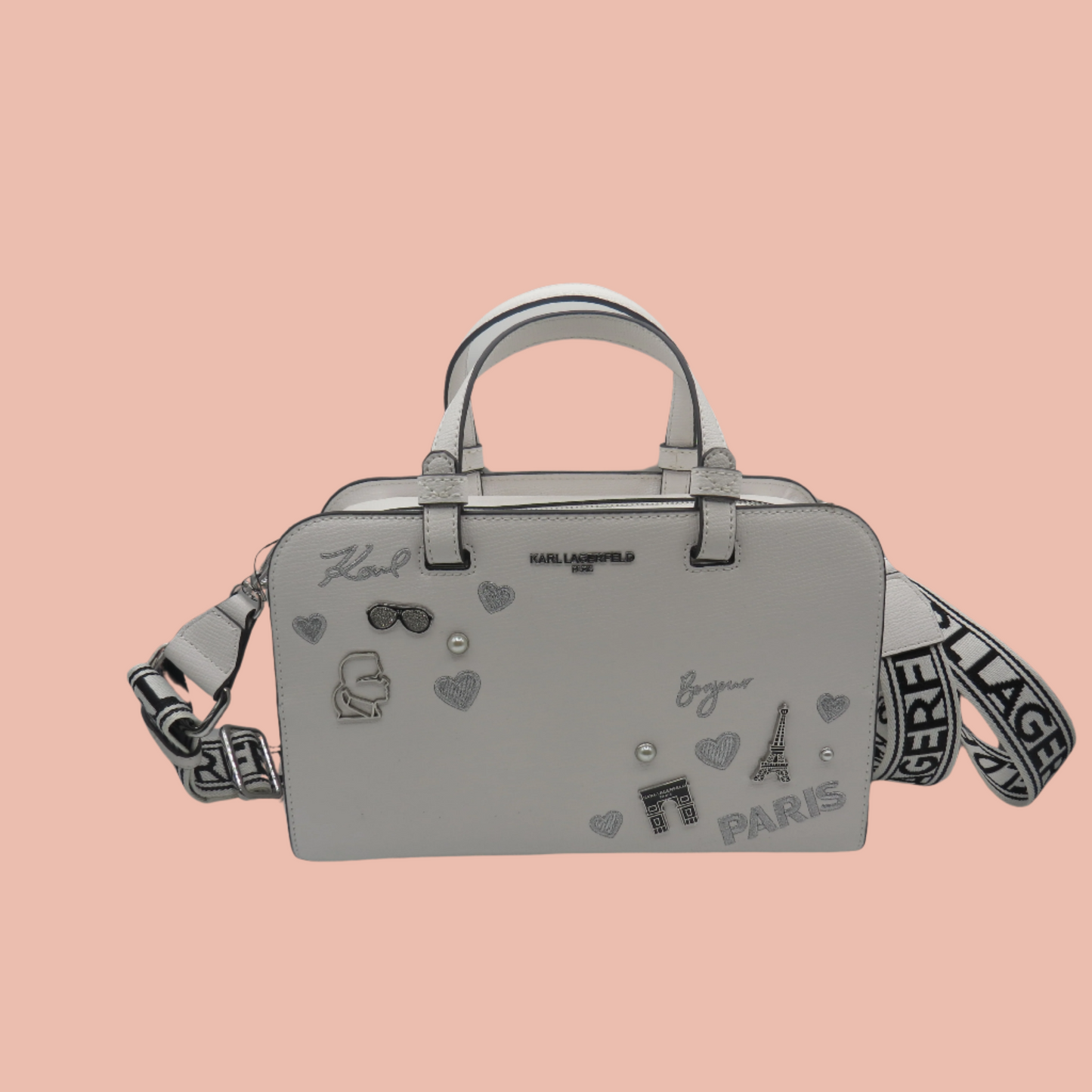 Karl Lagerfeld Top Handle Satchel White