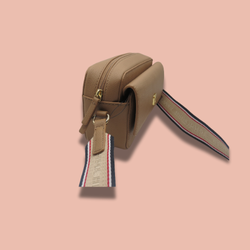 Tommy Hilfiger Kiara II Flap Leather Camera Crossbody in Camel