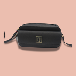 Tommy Hilfiger Kiara II Flap Leather Camera Crossbody in Black