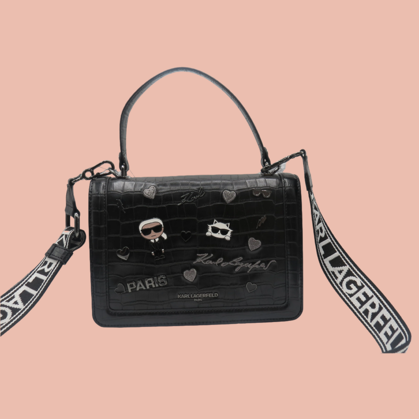 Karl Lagerfeld Simone leather flap crossbody