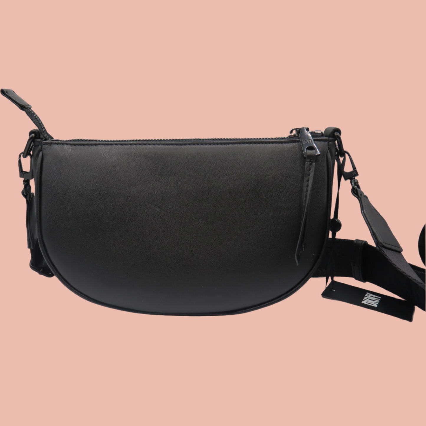 DKNY Orion Leather Crossbody Wallet on Strap Black