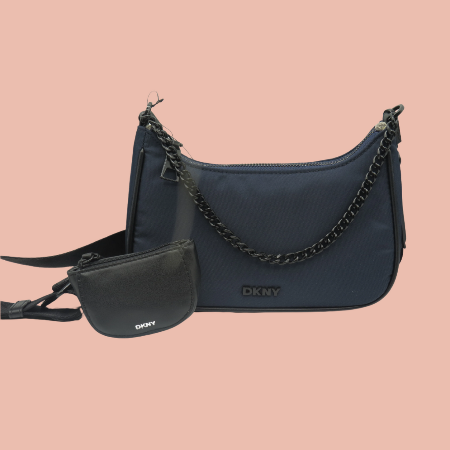 DKNY Cairo Medium Crossbody Wallet on Strap in Navy