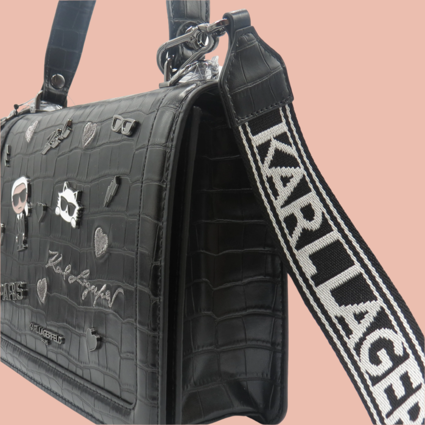 Karl Lagerfeld Simone leather flap crossbody