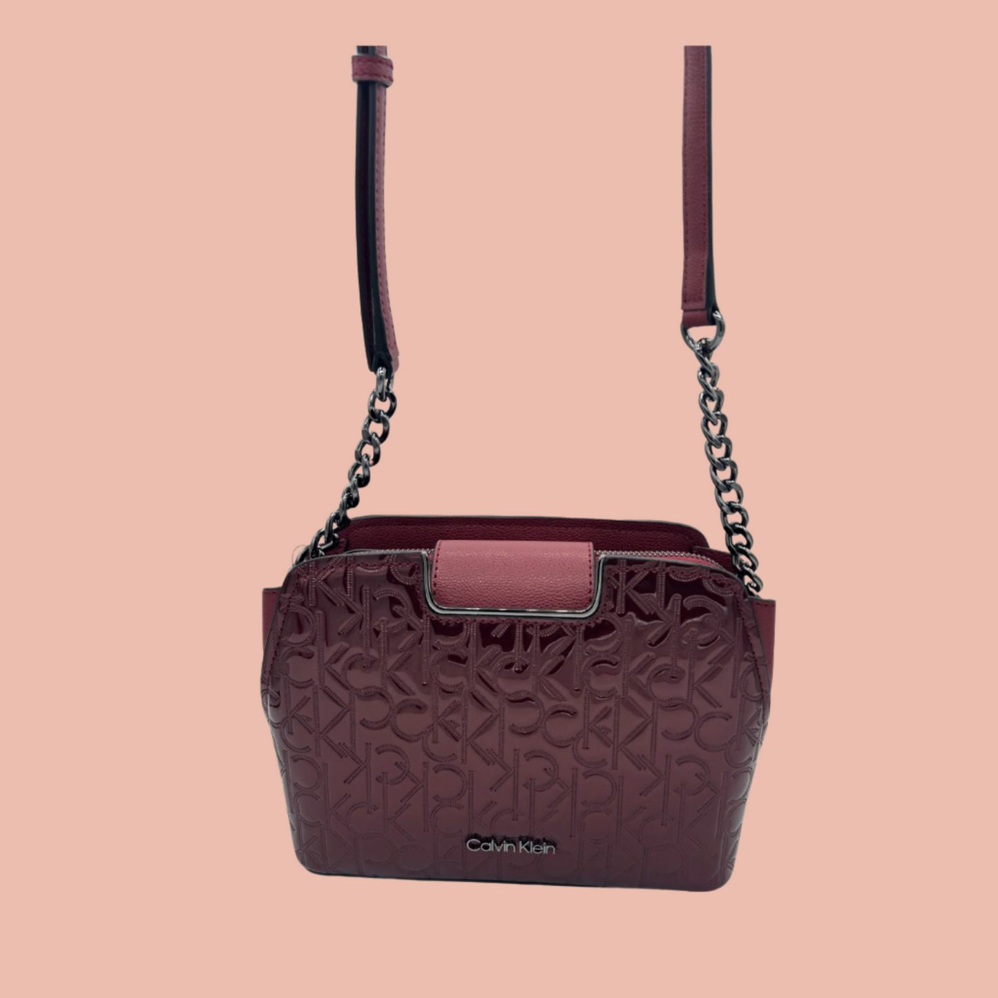 Calvin Klein Glossy Crossbody Burgundy