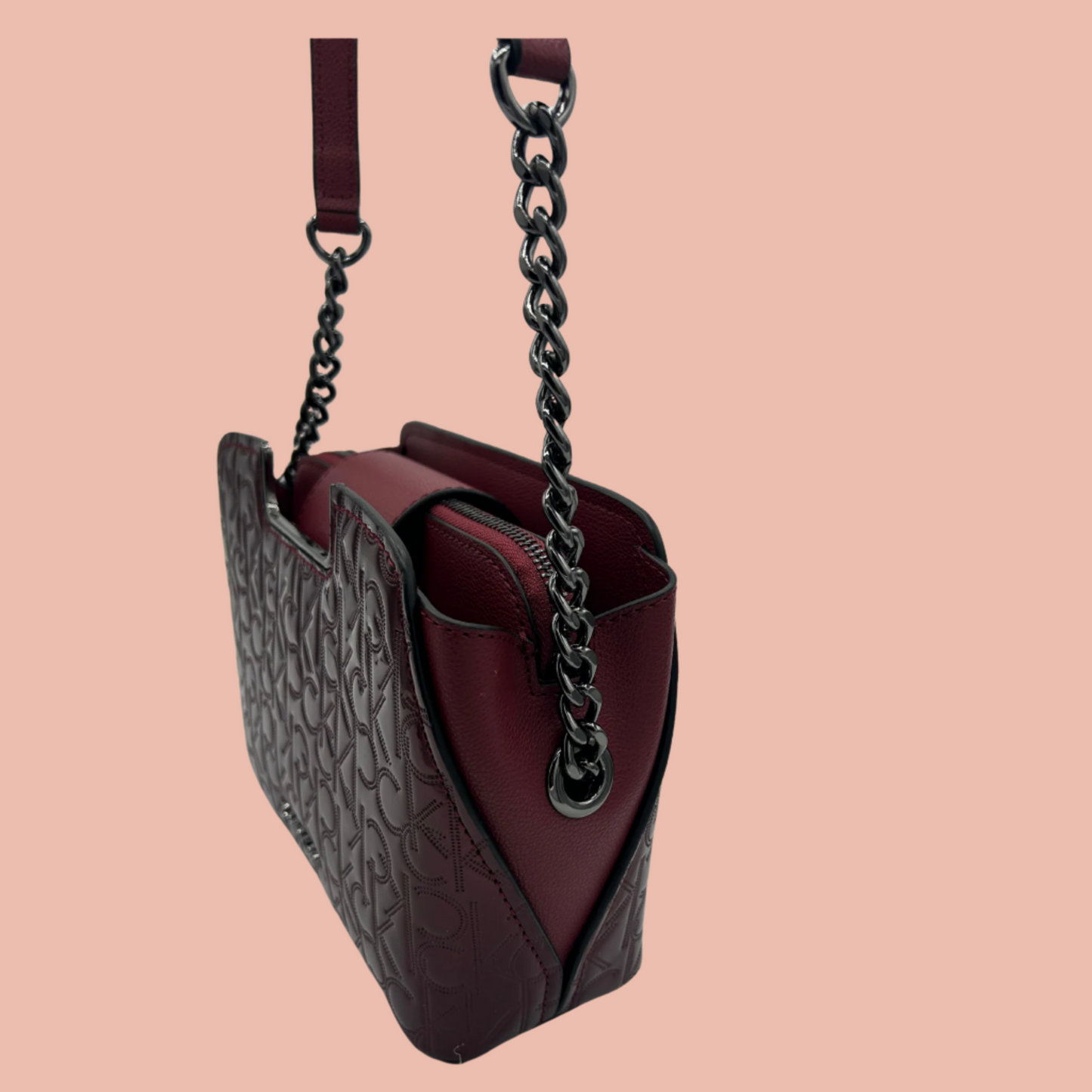 Calvin Klein Glossy Crossbody Burgundy