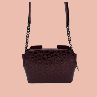 Calvin Klein Glossy Crossbody Burgundy
