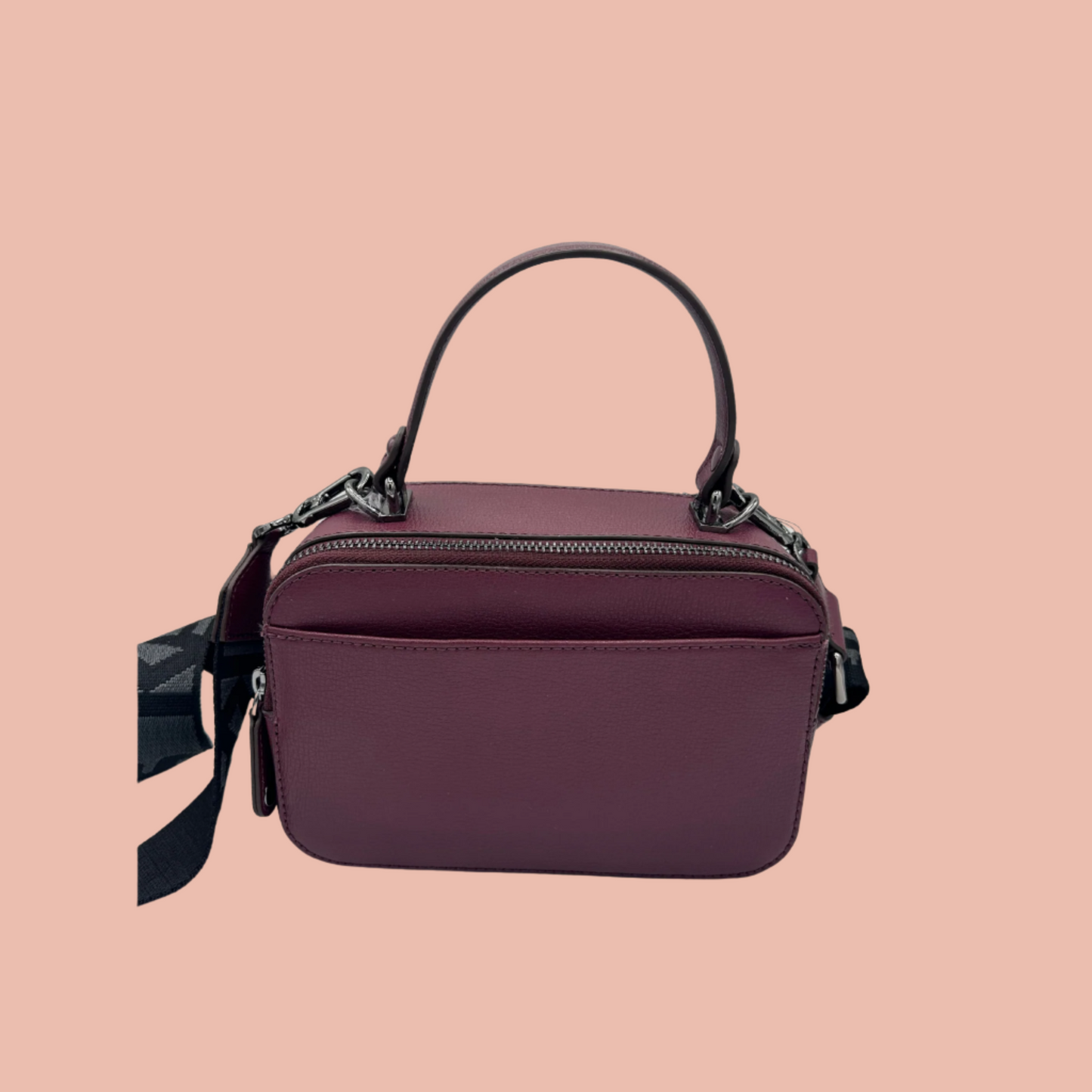 Karl Lagerfeld Burgundy 2-Zipper Crossbody