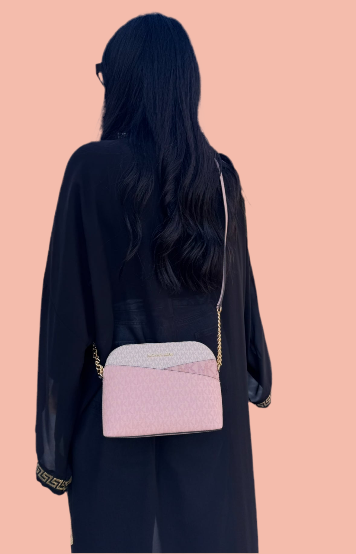 Jet Set Travel Medium Color-Block Signature Logo Dome Crossbody Bag