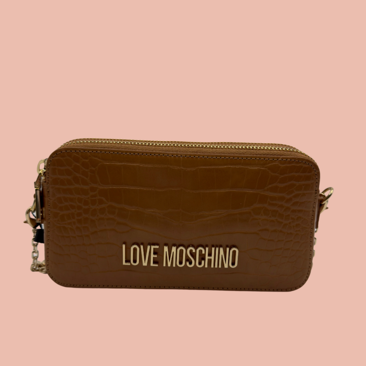 LOVE MOSCHINO Leather Croc Mini Bag