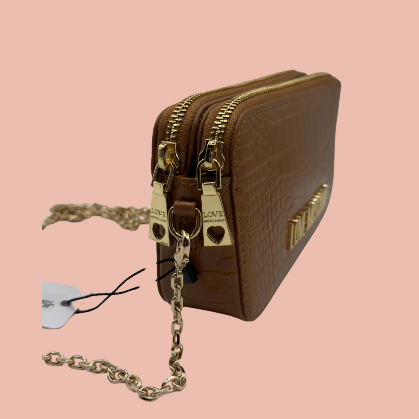 LOVE MOSCHINO Leather Croc Mini Bag