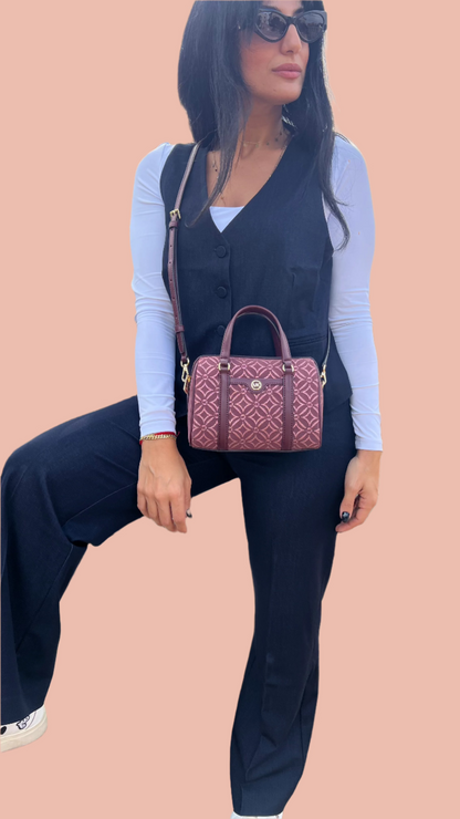 Michael Kors Small Duffle Crossbody Burgundy