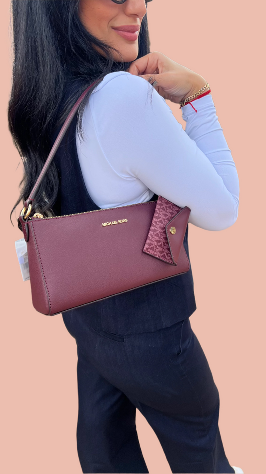 Michael Kors Shoulder Bag with Wallet Burgundy