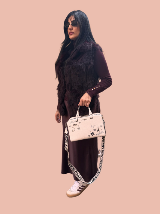 Karl Lagerfeld Top Handle Satchel White