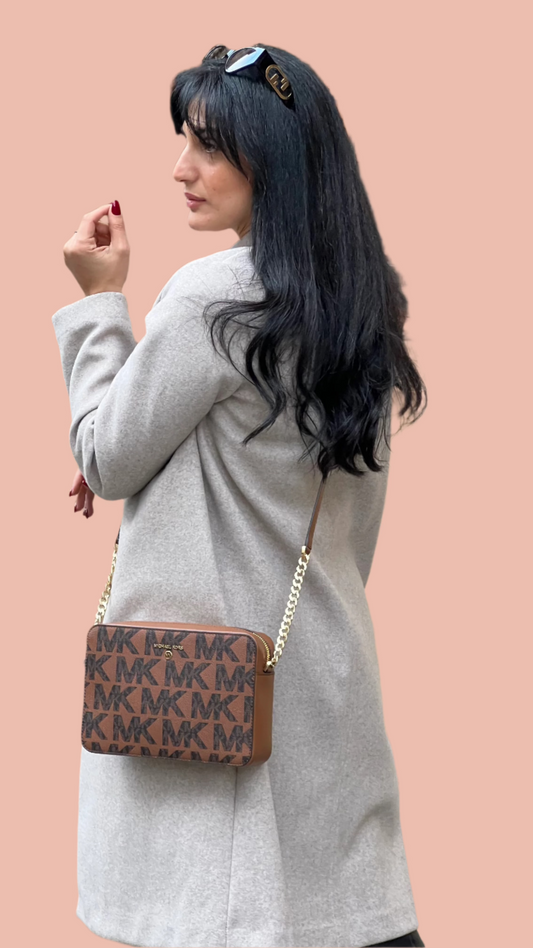 Michael Kors Jet Set Charm  Crossbody Brown Monogram
