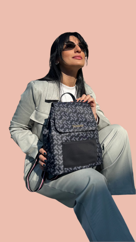 Tommy Hilfiger Backpack Printed Black & Grey