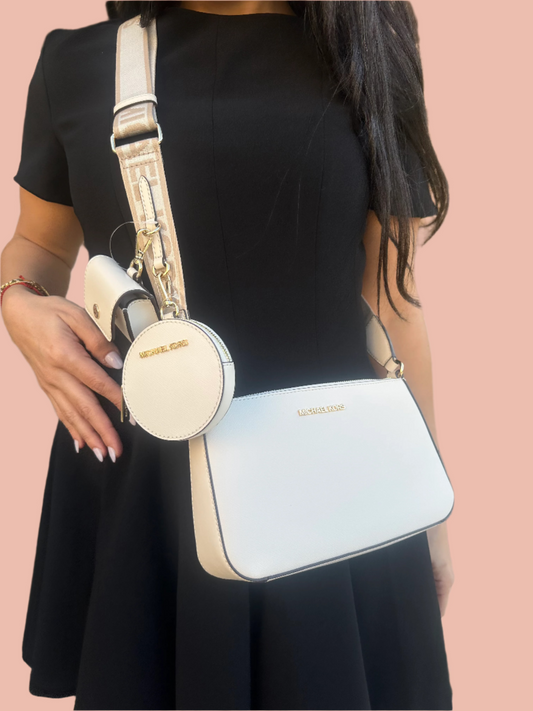Michael Kors Jet Set Saffiano Leather Crossbody Bag with Apple AirPods Pro® Case