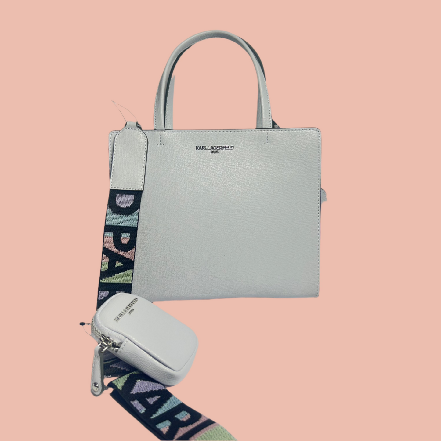 Karl Lagerfeld Satchel with Strap in Light Blue