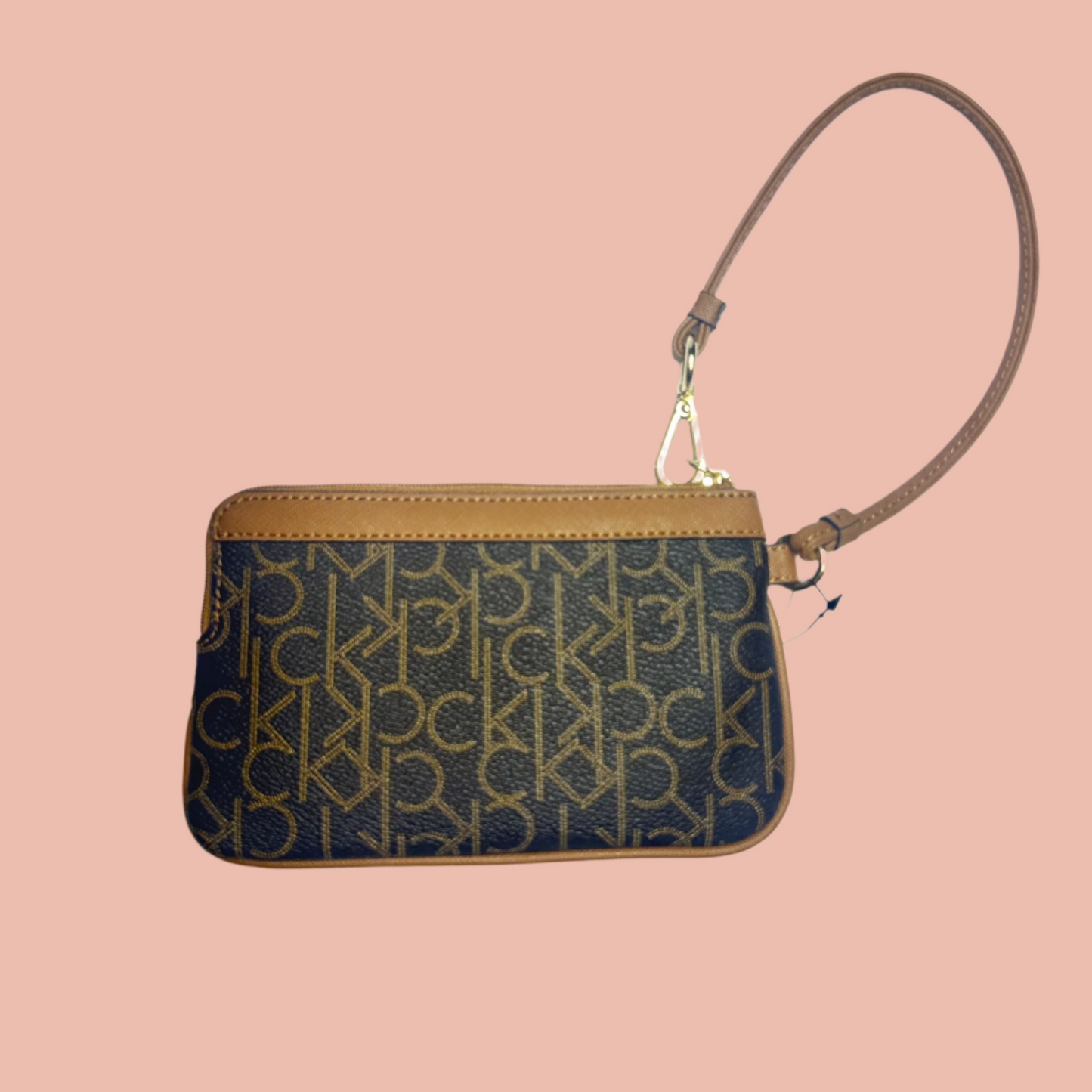 Calvin Klein Wristlet in Brown/Camel