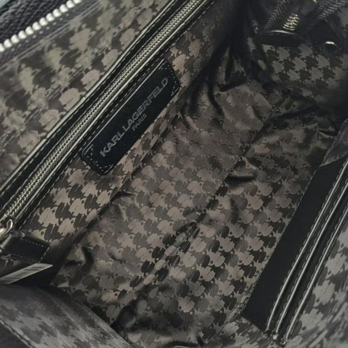 Karl Lagerfeld Black Shoulder Bag with Motifs