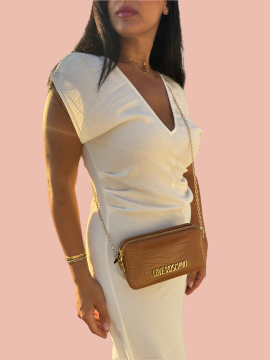 LOVE MOSCHINO Leather Croc Mini Bag