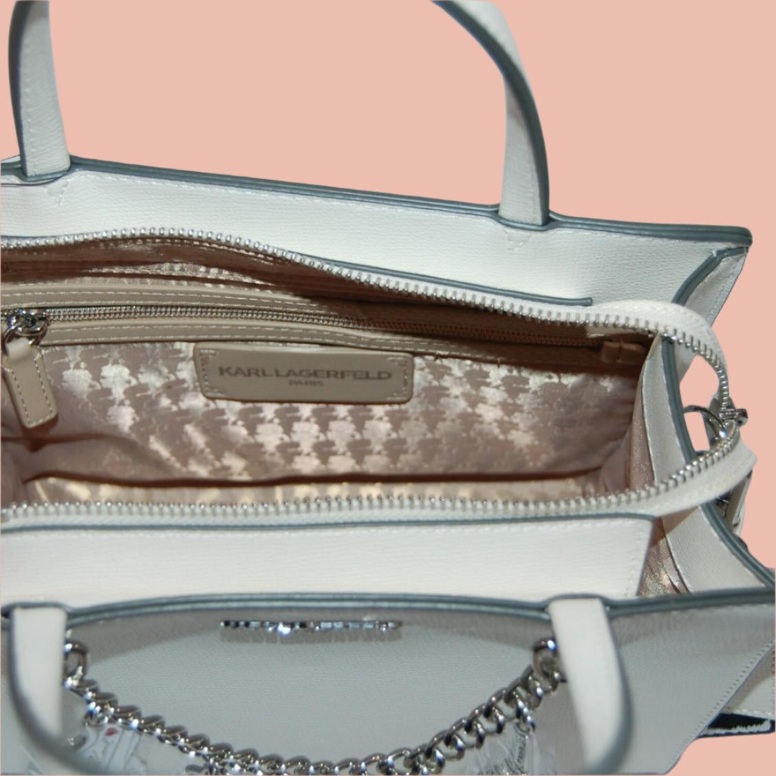 Karl Lagerfeld Satchel with Crossbody Strap & Hanging Motif