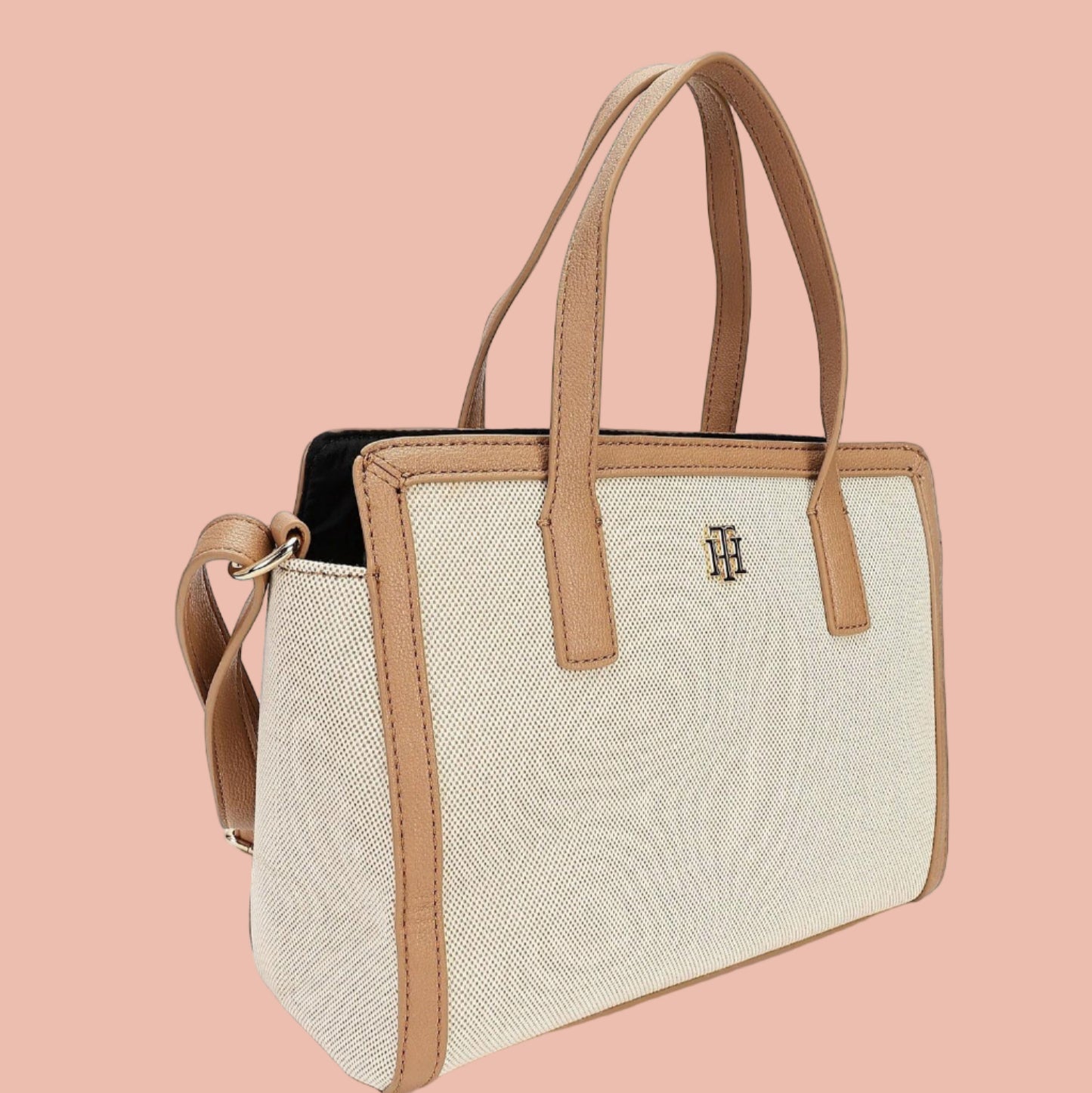 Tommy Hilfiger Brown & Beige Tote Bag