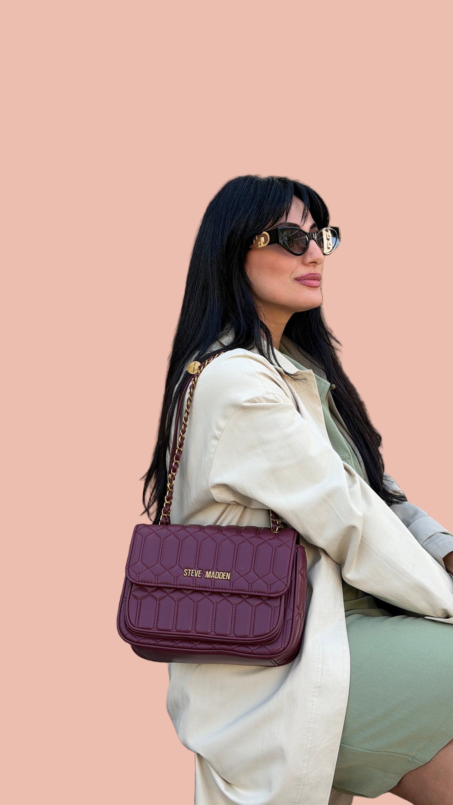 Steve Madden Bniles Quilted Flap Shoulder/Crossbody