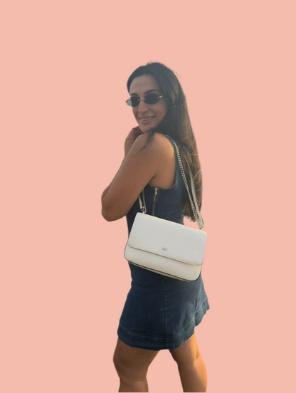 DKNY White Shoulder Bag