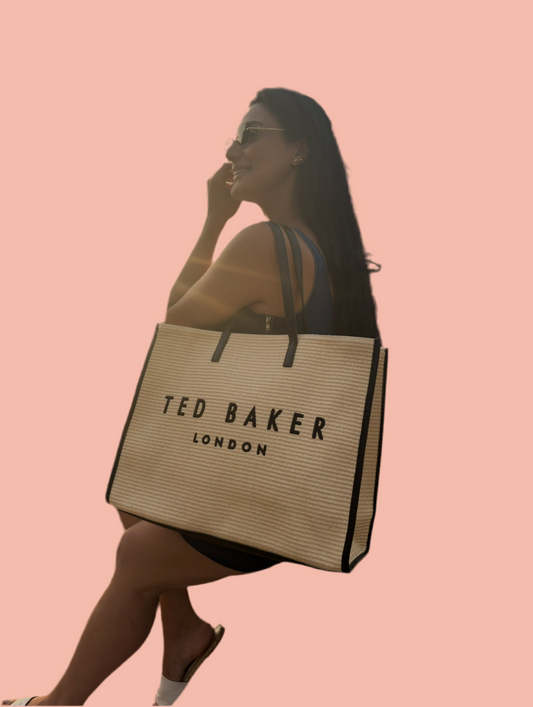 Ted Baker Large Tote Bag – Beige & Black