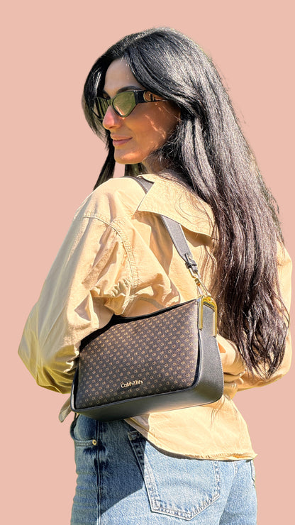 Calvin Klein Brown Monogram Shoulder