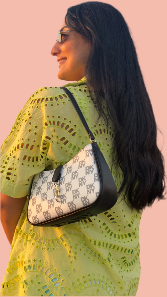 DKNY Kairi Demi Black & White Handbag