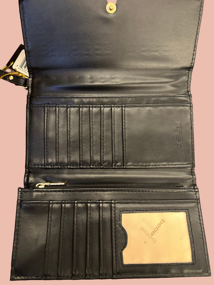 Bebe Logo Flap Wallet with Wristlet