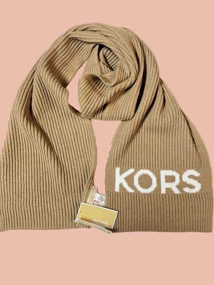 Michael Kors Fisherman Rib Knit Scarf and Headband Set