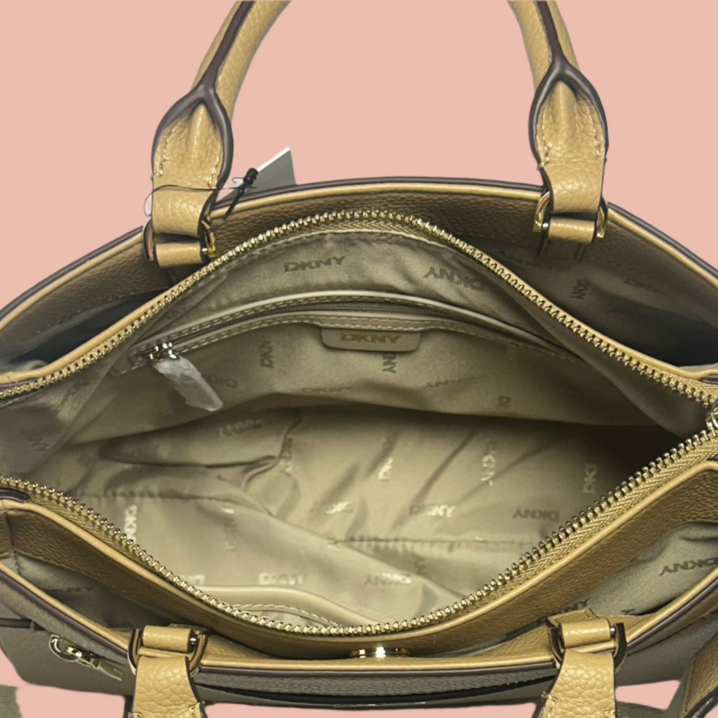 DKNY Satchel with Strap in Camel