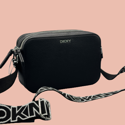 DKNY Black Crossbody Bag with Logo Strap