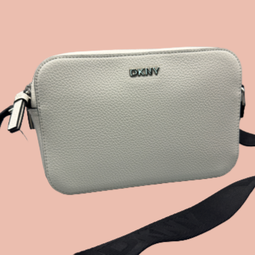 DKNY White Double-Zip Crossbody Bag