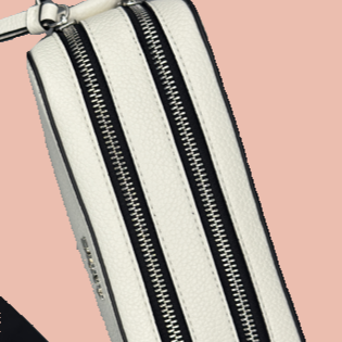 DKNY White Double-Zip Crossbody Bag