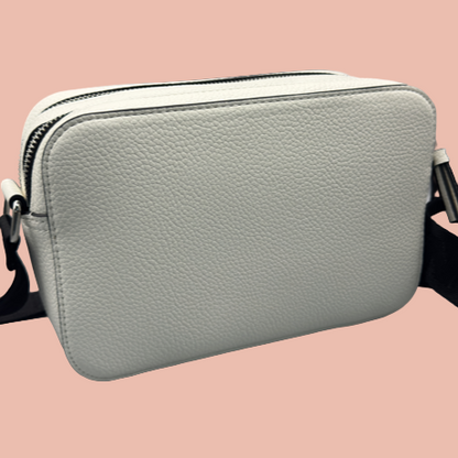 DKNY White Double-Zip Crossbody Bag