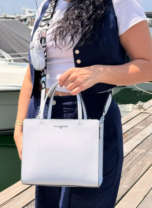 Karl Lagerfeld Satchel with Strap in Light Blue