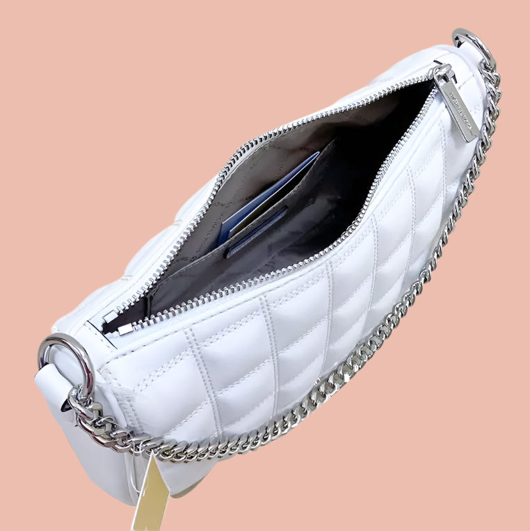 Michael Kors White Bag with Silver Hardware