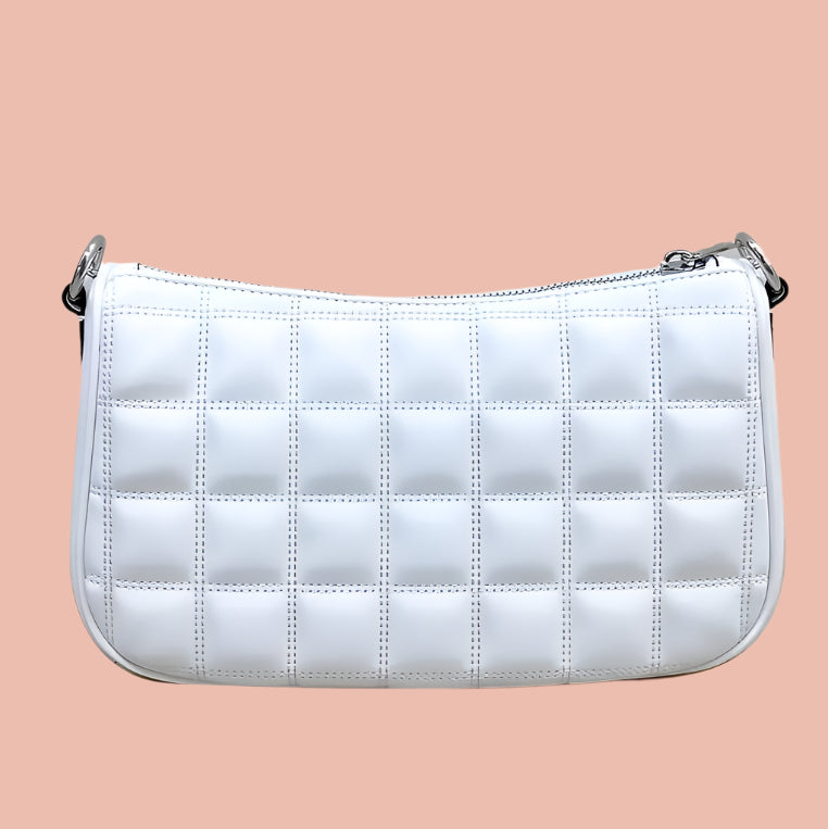 Michael Kors White Bag with Silver Hardware