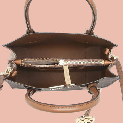 Michael Kors Mercer Medium Logo and Leather Accordion Crossbody Bag