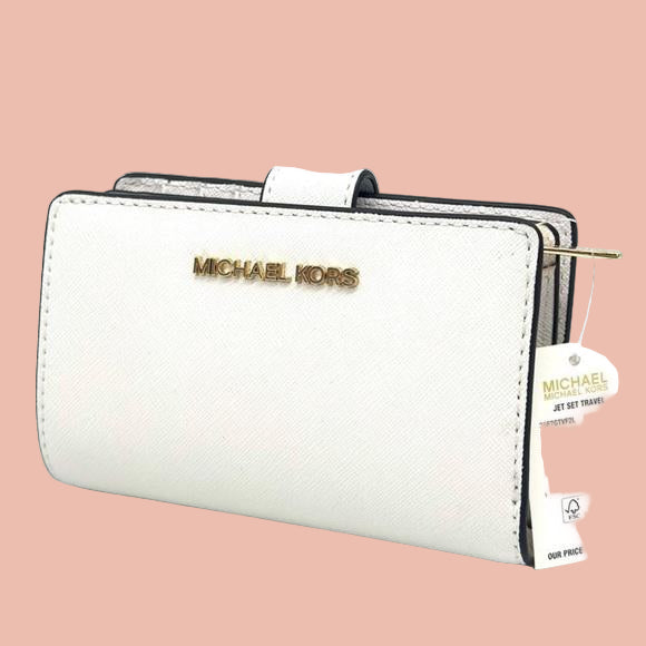 Michael Kors MD BIFLD Zip Leather Wallet