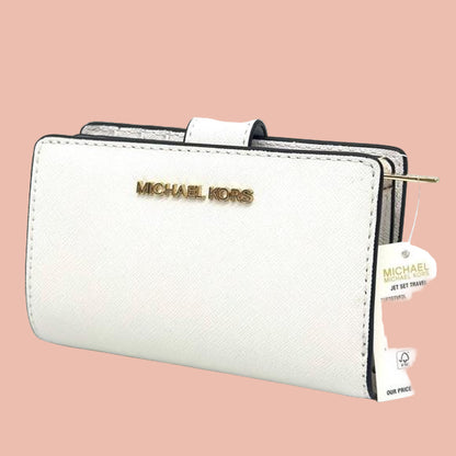 Michael Kors MD BIFLD Zip Leather Wallet