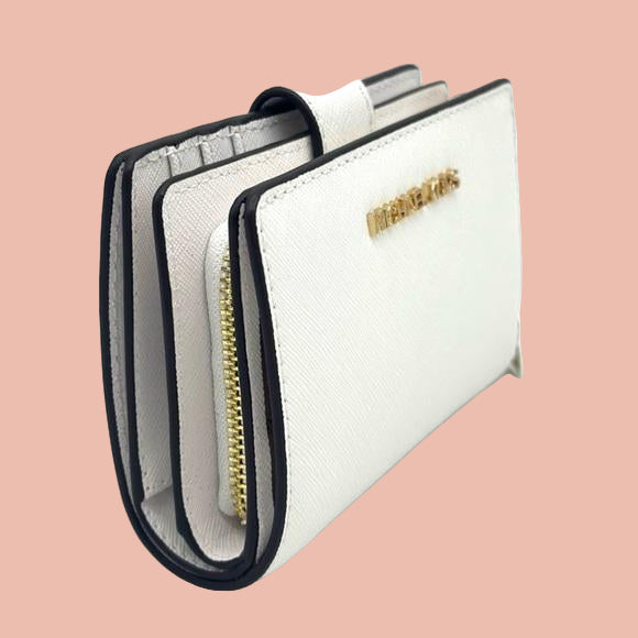 Michael Kors MD BIFLD Zip Leather Wallet