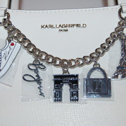 Karl Lagerfeld Satchel with Crossbody Strap & Hanging Motif