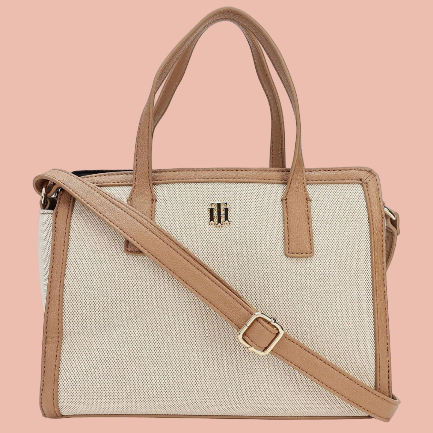 Tommy Hilfiger Brown & Beige Tote Bag